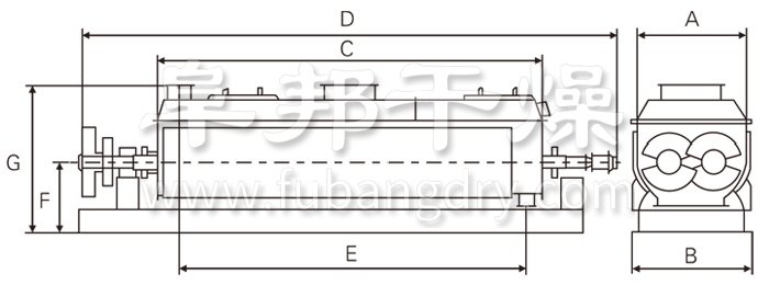 空心桨叶干燥机结构示意图